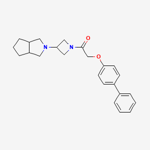 molecular formula C24H28N2O2 B2802779 2-{[1,1'-Biphenyl]-4-yloxy}-1-(3-{octahydrocyclopenta[c]pyrrol-2-yl}azetidin-1-yl)ethan-1-one CAS No. 2415552-11-1