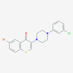 molecular formula C19H16BrClN2OS B2802837 6-bromo-3-[4-(3-chlorophenyl)piperazin-1-yl]-4H-thiochromen-4-one CAS No. 897619-87-3