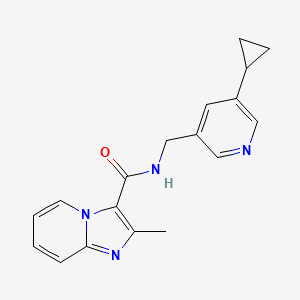 molecular formula C18H18N4O B2802842 N-[(5-cyclopropylpyridin-3-yl)methyl]-2-methylimidazo[1,2-a]pyridine-3-carboxamide CAS No. 2034568-89-1