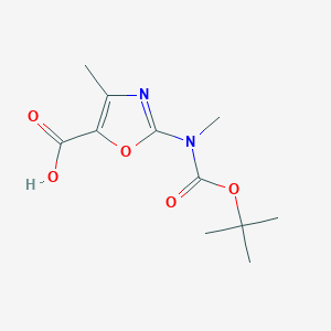 B2802845 4-Methyl-2-[methyl-[(2-methylpropan-2-yl)oxycarbonyl]amino]-1,3-oxazole-5-carboxylic acid CAS No. 2248397-28-4