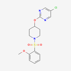 B2802846 5-Chloro-2-[1-(2-methoxyphenyl)sulfonylpiperidin-4-yl]oxypyrimidine CAS No. 2415601-85-1