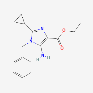 molecular formula C16H19N3O2 B2802872 ethyl 5-amino-1-benzyl-2-cyclopropyl-1H-imidazole-4-carboxylate CAS No. 2260933-05-7