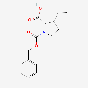 B2802876 3-Ethyl-1-phenylmethoxycarbonylpyrrolidine-2-carboxylic acid CAS No. 2248266-76-2