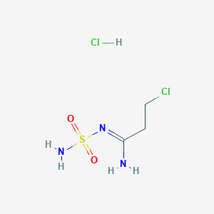 molecular formula C3H9Cl2N3O2S B028029 N-(aminosulfonyl)-3-chloropropanimidamide hydrochloride CAS No. 106649-95-0