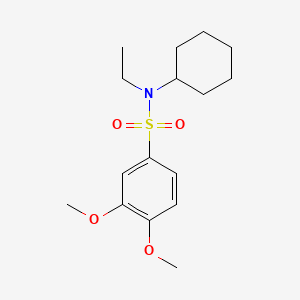 molecular formula C16H25NO4S B2802916 N-cyclohexyl-N-ethyl-3,4-dimethoxybenzenesulfonamide CAS No. 496014-02-9