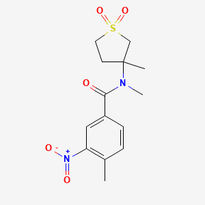molecular formula C14H18N2O5S B2802922 N,4-dimethyl-N-(3-methyl-1,1-dioxo-1lambda6-thiolan-3-yl)-3-nitrobenzamide CAS No. 874594-62-4