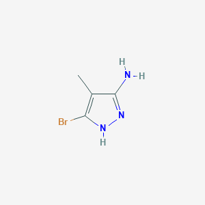 molecular formula C4H6BrN3 B2802927 5-bromo-4-methyl-1H-pyrazol-3-amine CAS No. 2514952-93-1