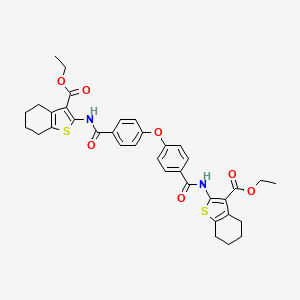 molecular formula C36H36N2O7S2 B2802941 ethyl 2-[4-(4-{[3-(ethoxycarbonyl)-4,5,6,7-tetrahydro-1-benzothiophen-2-yl]carbamoyl}phenoxy)benzamido]-4,5,6,7-tetrahydro-1-benzothiophene-3-carboxylate CAS No. 392251-35-3