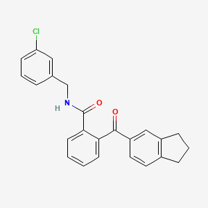molecular formula C24H20ClNO2 B2802947 N-[(3-chlorophenyl)methyl]-2-(2,3-dihydro-1H-indene-5-carbonyl)benzamide CAS No. 866133-20-2
