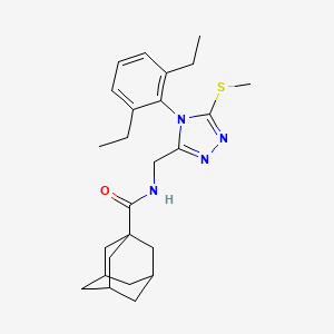 molecular formula C25H34N4OS B2802974 N-{[4-(2,6-diethylphenyl)-5-(methylsulfanyl)-4H-1,2,4-triazol-3-yl]methyl}adamantane-1-carboxamide CAS No. 477300-22-4