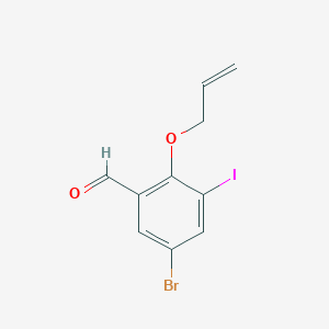 molecular formula C10H8BrIO2 B2802975 2-(Allyloxy)-5-bromo-3-iodobenzaldehyde CAS No. 832674-00-7