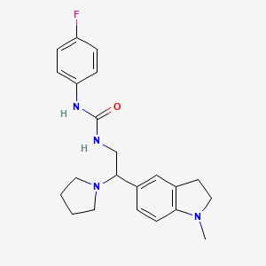 1-(4-Fluorophenyl)-3-(2-(1-methylindolin-5-yl)-2-(pyrrolidin-1-yl)ethyl)urea