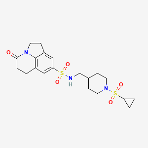 N-((1-(cyclopropylsulfonyl)piperidin-4-yl)methyl)-4-oxo-2,4,5,6-tetrahydro-1H-pyrrolo[3,2,1-ij]quinoline-8-sulfonamide