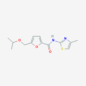 molecular formula C13H16N2O3S B2802995 5-(isopropoxymethyl)-N-(4-methylthiazol-2-yl)furan-2-carboxamide CAS No. 946260-78-2