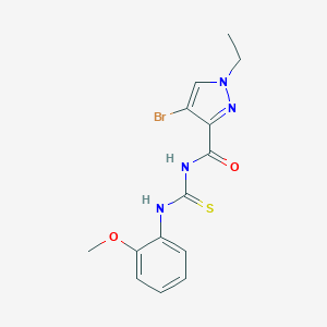 molecular formula C14H15BrN4O2S B280301 N-[(4-bromo-1-ethyl-1H-pyrazol-3-yl)carbonyl]-N'-(2-methoxyphenyl)thiourea 
