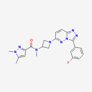 molecular formula C21H21FN8O B2803013 N-{1-[3-(3-fluorophenyl)-[1,2,4]triazolo[4,3-b]pyridazin-6-yl]azetidin-3-yl}-N,1,5-trimethyl-1H-pyrazole-3-carboxamide CAS No. 2379988-44-8