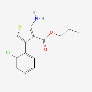 molecular formula C14H14ClNO2S B2803062 Propyl 2-amino-4-(2-chlorophenyl)thiophene-3-carboxylate CAS No. 351158-61-7