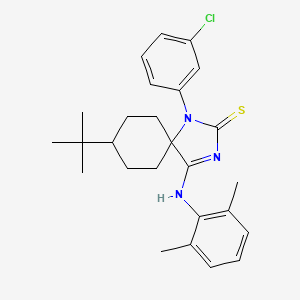molecular formula C26H32ClN3S B2803071 (4Z)-8-tert-butyl-1-(3-chlorophenyl)-4-[(2,6-dimethylphenyl)imino]-1,3-diazaspiro[4.5]decane-2-thione CAS No. 313230-61-4