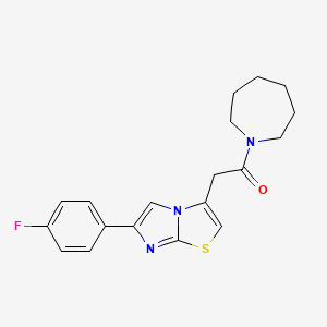 molecular formula C19H20FN3OS B2803092 1-(Azepan-1-yl)-2-(6-(4-fluorophenyl)imidazo[2,1-b]thiazol-3-yl)ethanone CAS No. 897464-24-3