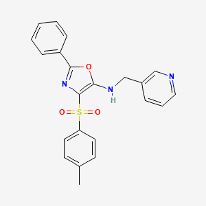 molecular formula C22H19N3O3S B2803099 4-(4-methylbenzenesulfonyl)-2-phenyl-N-[(pyridin-3-yl)methyl]-1,3-oxazol-5-amine CAS No. 380551-02-0