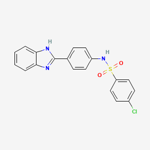 molecular formula C19H14ClN3O2S B2803106 N-[4-(1H-benzimidazol-2-yl)phenyl]-4-chlorobenzenesulfonamide CAS No. 180791-79-1
