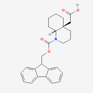 molecular formula C26H29NO4 B2803109 rac-2-[(4aR,8aR)-1-{[(9H-fluoren-9-yl)methoxy]carbonyl}-decahydroquinolin-4a-yl]aceticacid,cis CAS No. 2375248-63-6