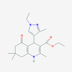 molecular formula C21H29N3O3 B280312 ethyl 4-(1-ethyl-3-methyl-1H-pyrazol-4-yl)-2,7,7-trimethyl-5-oxo-1,4,5,6,7,8-hexahydro-3-quinolinecarboxylate 