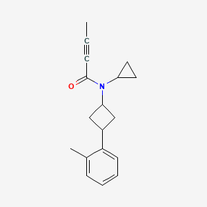 molecular formula C18H21NO B2803122 N-Cyclopropyl-N-[3-(2-methylphenyl)cyclobutyl]but-2-ynamide CAS No. 2411244-32-9