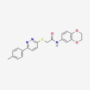 molecular formula C21H19N3O3S B2803129 N-(2,3-dihydro-1,4-benzodioxin-6-yl)-2-{[6-(4-methylphenyl)pyridazin-3-yl]sulfanyl}acetamide CAS No. 872689-28-6
