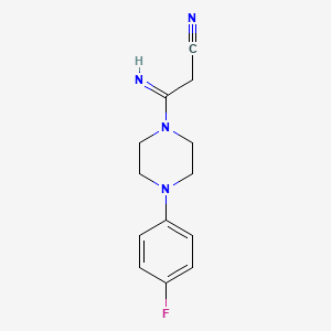 molecular formula C13H15FN4 B2803136 3-[4-(4-Fluorophenyl)piperazin-1-yl]-3-iminopropionitrile CAS No. 338422-34-7
