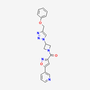 (3-(4-(phenoxymethyl)-1H-1,2,3-triazol-1-yl)azetidin-1-yl)(5-(pyridin-3-yl)isoxazol-3-yl)methanone