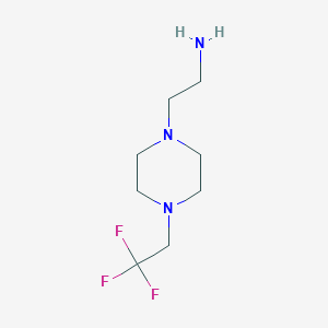 molecular formula C8H16F3N3 B2803143 2-[4-(2,2,2-Trifluoroethyl)piperazin-1-yl]ethanamine CAS No. 1094941-74-8