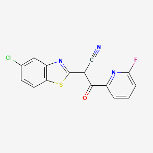 B2803144 2-(5-Chloro-1,3-benzothiazol-2-yl)-3-(6-fluoropyridin-2-yl)-3-oxopropanenitrile CAS No. 1797865-61-2