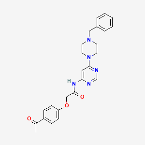 2-(4-acetylphenoxy)-N-(6-(4-benzylpiperazin-1-yl)pyrimidin-4-yl)acetamide