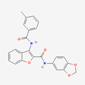 N-(benzo[d][1,3]dioxol-5-yl)-3-(3-methylbenzamido)benzofuran-2-carboxamide