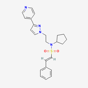 (E)-N-cyclopentyl-2-phenyl-N-(2-(3-(pyridin-4-yl)-1H-pyrazol-1-yl)ethyl)ethenesulfonamide