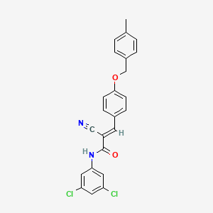 B2803151 (E)-2-cyano-N-(3,5-dichlorophenyl)-3-[4-[(4-methylphenyl)methoxy]phenyl]prop-2-enamide CAS No. 380476-68-6