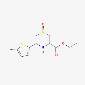 Ethyl 5-(5-methylthiophen-2-yl)-1-oxo-1,4-thiazinane-3-carboxylate