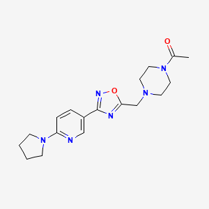 1-[4-({3-[6-(1-Pyrrolidinyl)-3-pyridyl]-1,2,4-oxadiazol-5-yl}methyl)piperazino]-1-ethanone