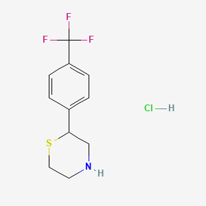 molecular formula C11H13ClF3NS B2803158 2-[4-(Trifluoromethyl)Phenyl] Thiomorpholine Hydrochloride CAS No. 1185044-02-3