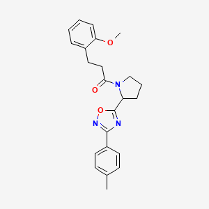 5-{1-[3-(2-Methoxyphenyl)propanoyl]pyrrolidin-2-yl}-3-(4-methylphenyl)-1,2,4-oxadiazole