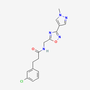 3-(3-chlorophenyl)-N-((3-(1-methyl-1H-pyrazol-4-yl)-1,2,4-oxadiazol-5-yl)methyl)propanamide