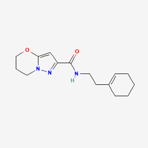molecular formula C15H21N3O2 B2803162 N-(2-(cyclohex-1-en-1-yl)ethyl)-6,7-dihydro-5H-pyrazolo[5,1-b][1,3]oxazine-2-carboxamide CAS No. 1428360-35-3