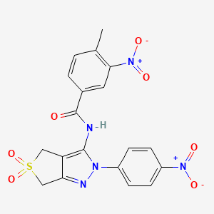 4-methyl-3-nitro-N-(2-(4-nitrophenyl)-5,5-dioxido-4,6-dihydro-2H-thieno[3,4-c]pyrazol-3-yl)benzamide