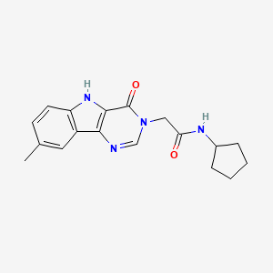N-cyclopentyl-2-(8-methyl-4-oxo-4,5-dihydro-3H-pyrimido[5,4-b]indol-3-yl)acetamide