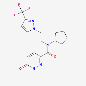 N-cyclopentyl-1-methyl-6-oxo-N-(2-(3-(trifluoromethyl)-1H-pyrazol-1-yl)ethyl)-1,6-dihydropyridazine-3-carboxamide