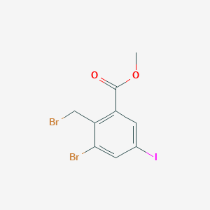 molecular formula C9H7Br2IO2 B2803230 Methyl 3-bromo-2-(bromomethyl)-5-iodobenzoate CAS No. 1370600-69-3