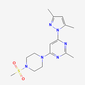 4-(3,5-dimethyl-1H-pyrazol-1-yl)-2-methyl-6-(4-(methylsulfonyl)piperazin-1-yl)pyrimidine