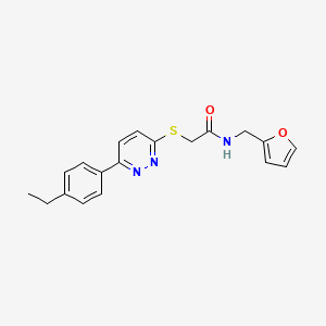 molecular formula C19H19N3O2S B2803232 2-[6-(4-ethylphenyl)pyridazin-3-yl]sulfanyl-N-(furan-2-ylmethyl)acetamide CAS No. 895458-05-6
