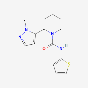 molecular formula C14H18N4OS B2803235 2-(2-Methylpyrazol-3-yl)-N-thiophen-2-ylpiperidine-1-carboxamide CAS No. 2309308-11-8